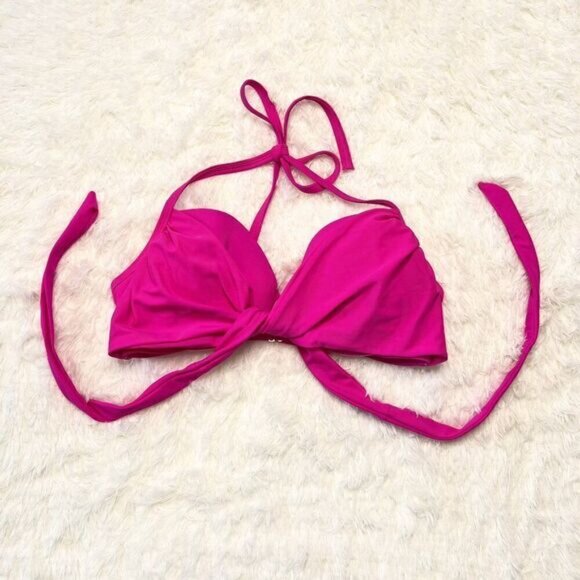 Victorias Secret The Wrap Halter Bikini Top in Neon Lotus - Picture 2 of 7